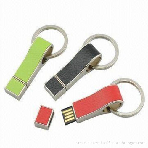 Leather USB Flash Drives, 64MB-128GB Capacity
